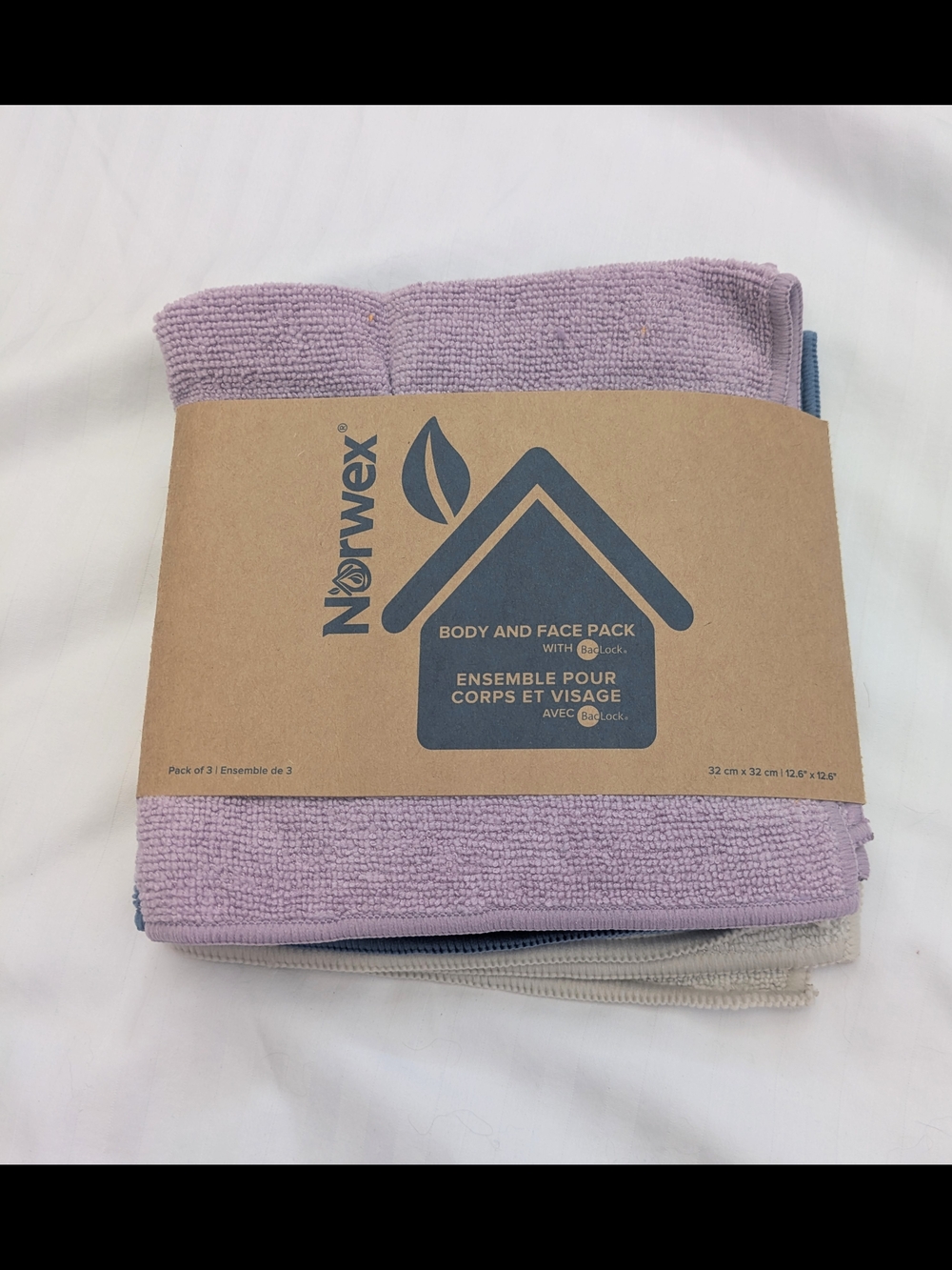 Norwex Lavender Body and Face Pack - Set of 3 Microfiber Cloths